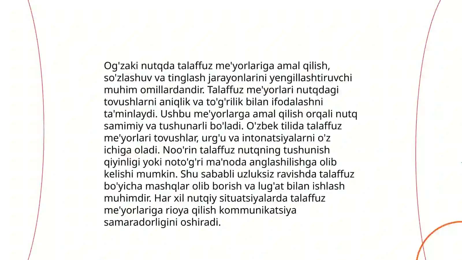 Og'zaki nutqda adabiy til me'yorlariga amal qilish 4