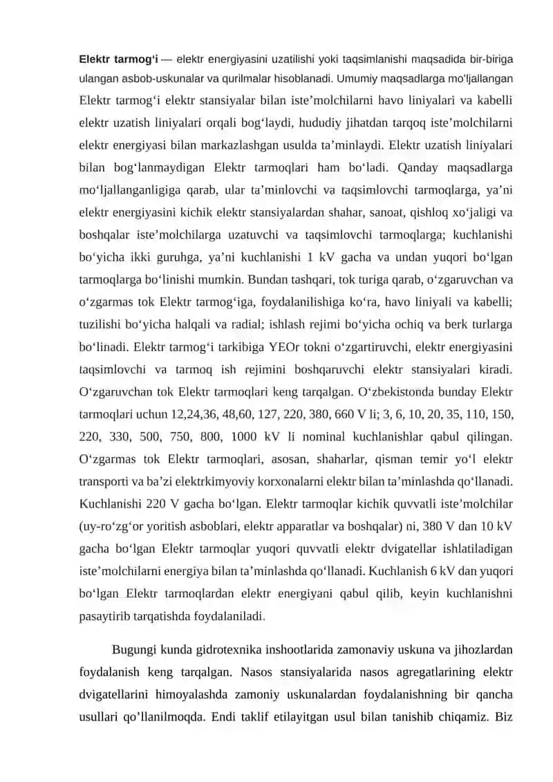 Elektr tarmoqlarining kuchlanishi 4