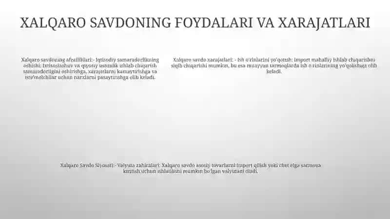 Xalqaro Savdo Siyosati 4