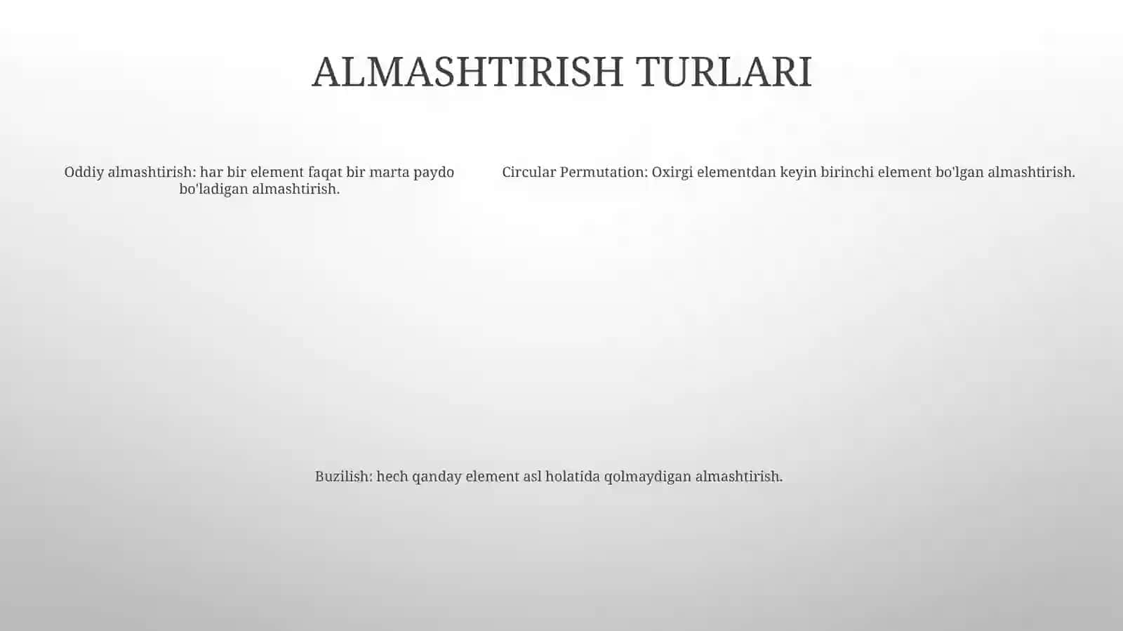 Erkin Kanonik Almashtirishlar 4