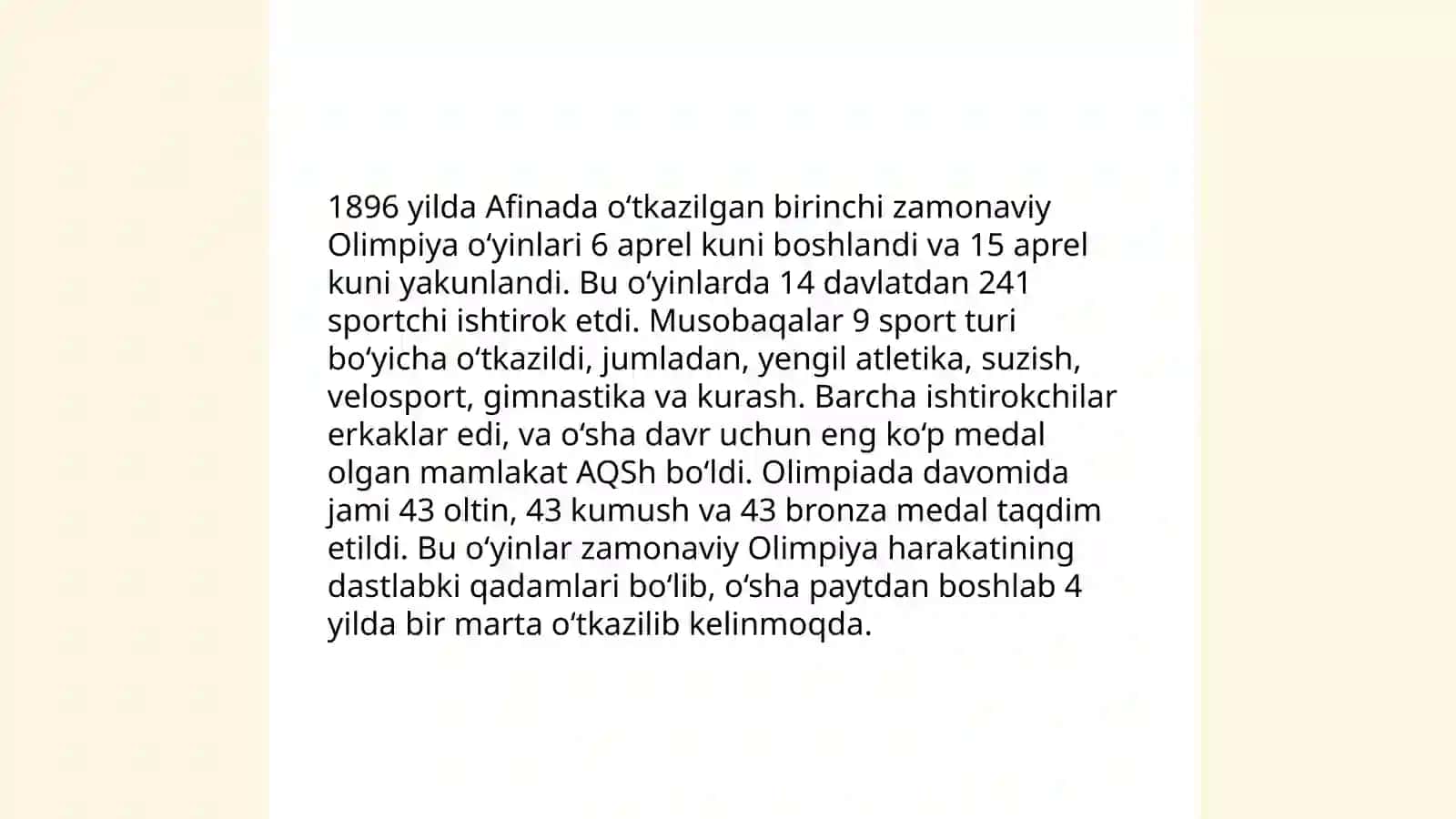 Zamonaviy Olimpiya o‘yinlarining qayta tiklanishi 4