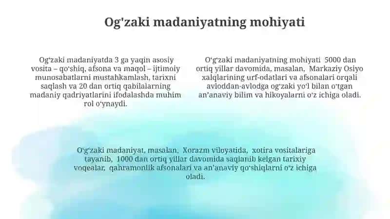 Ogʻzaki madaniyat 4