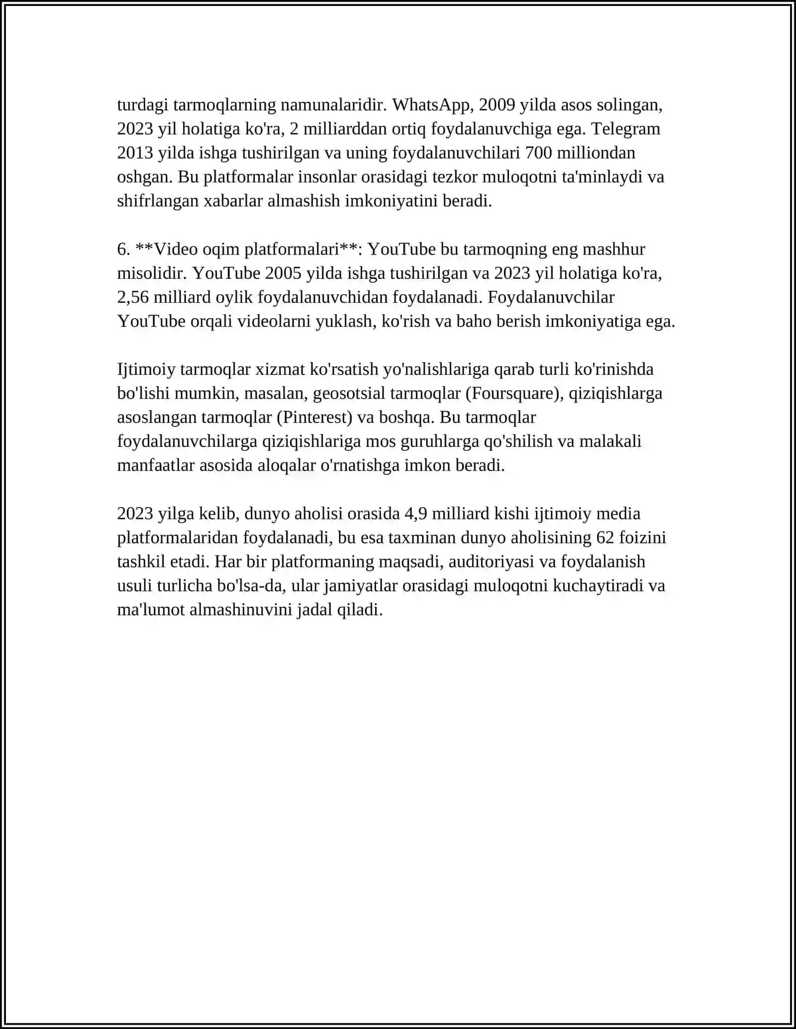 IJTIMOIY TARMOQ TURLARI ULARNING VAZIFALARI 4