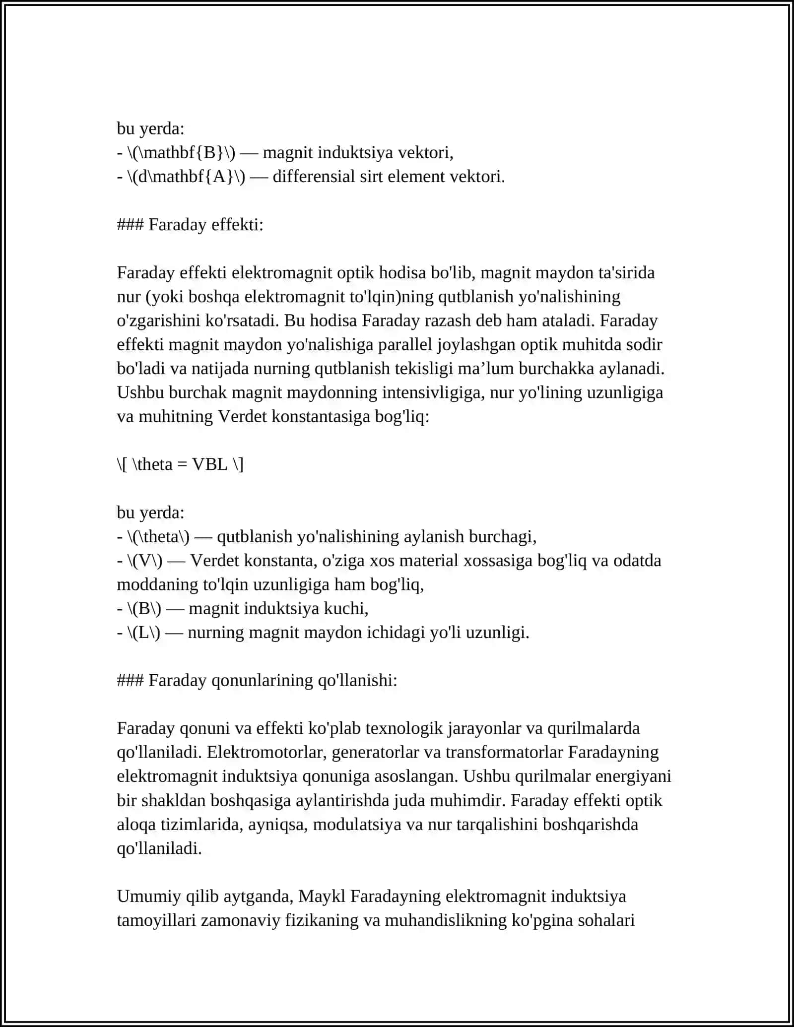 FARADEY QONUNLARI 4