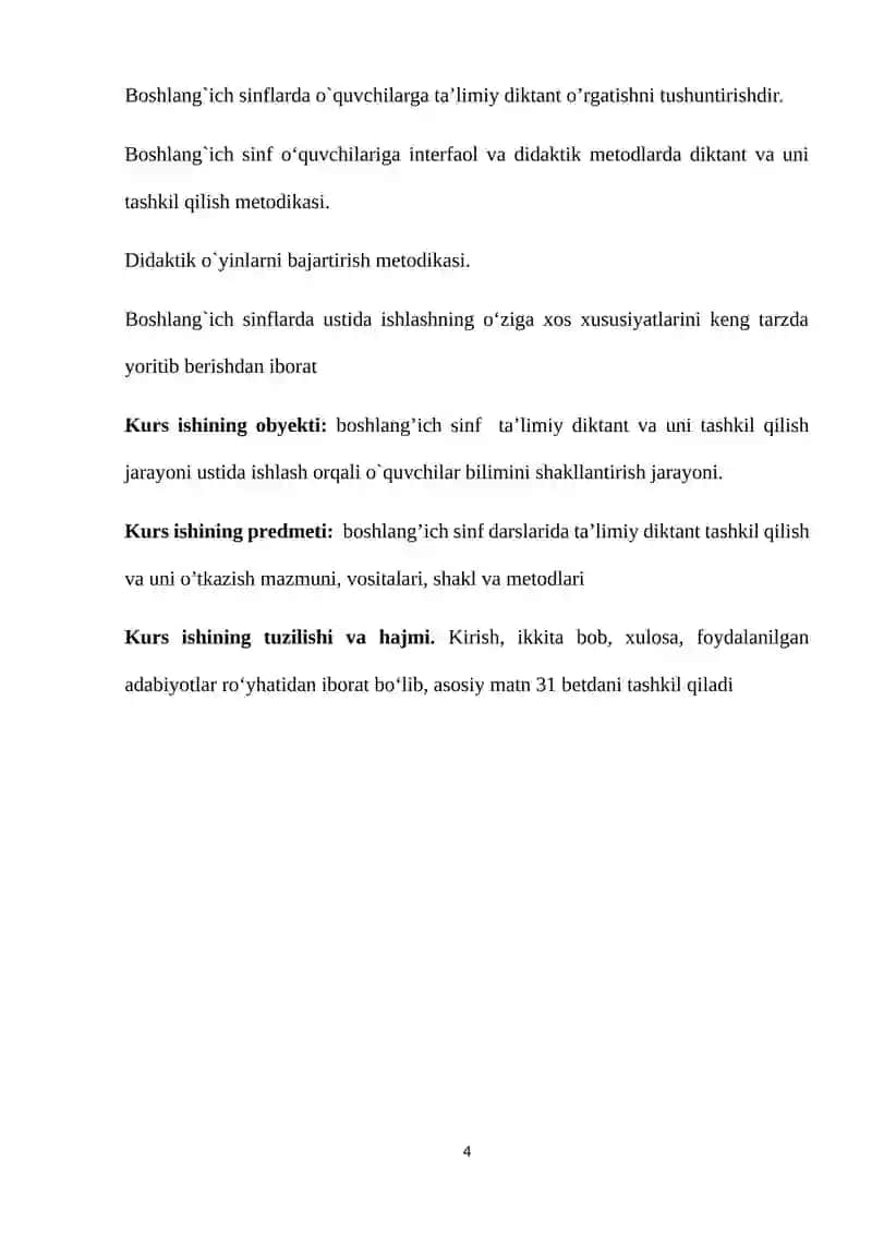 BOSHLANG`ICH SINFLARDA TA’LIMIY DIKTANT VA UNI TASHKIL ETISH 4