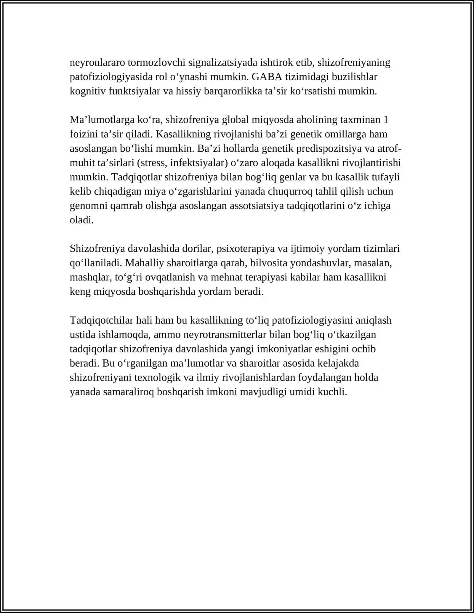 SHIZOFRENIYA-BIOXIMIK VA GENETIK OMILLAR 4