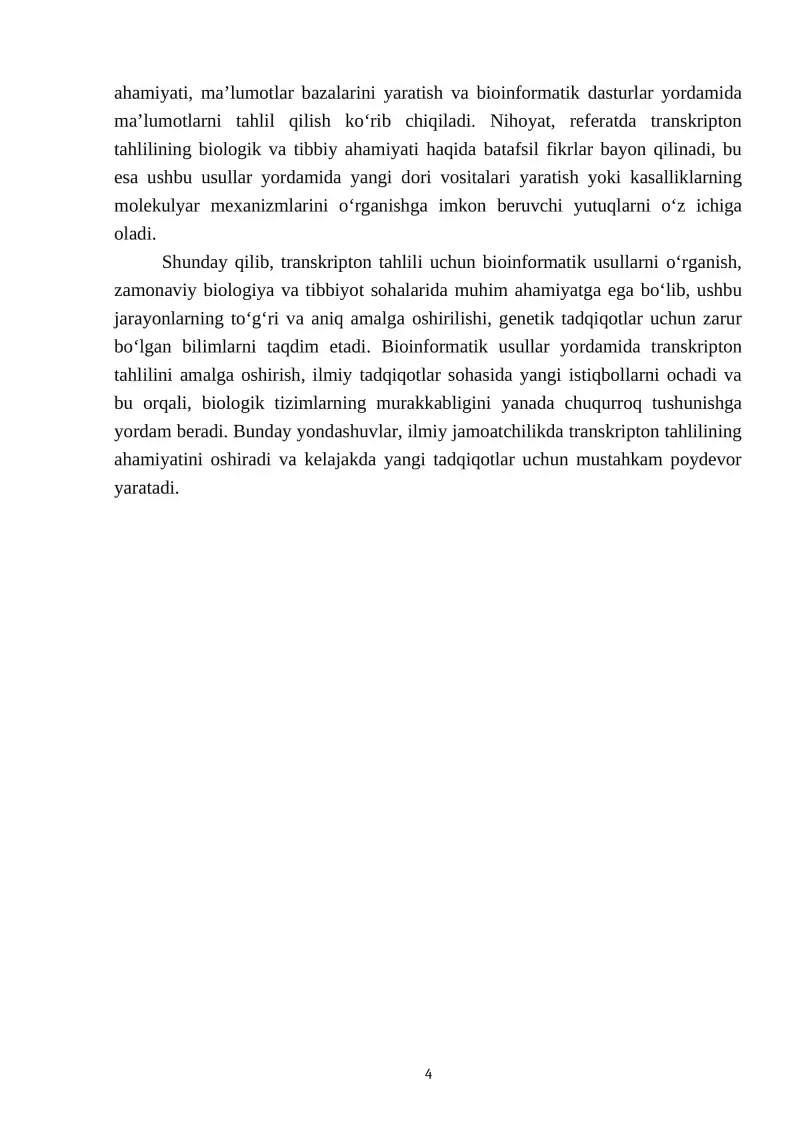 Transkripton tahlili uchun bioinformatik usullar 4