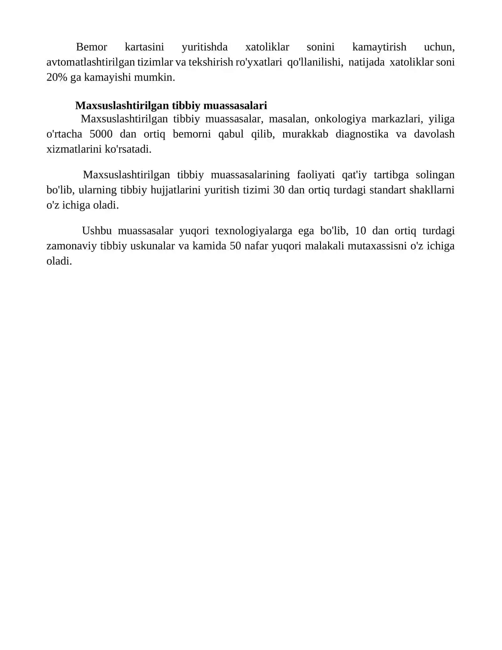 Tibbiy-profilaktika muassasalari yaratish 4