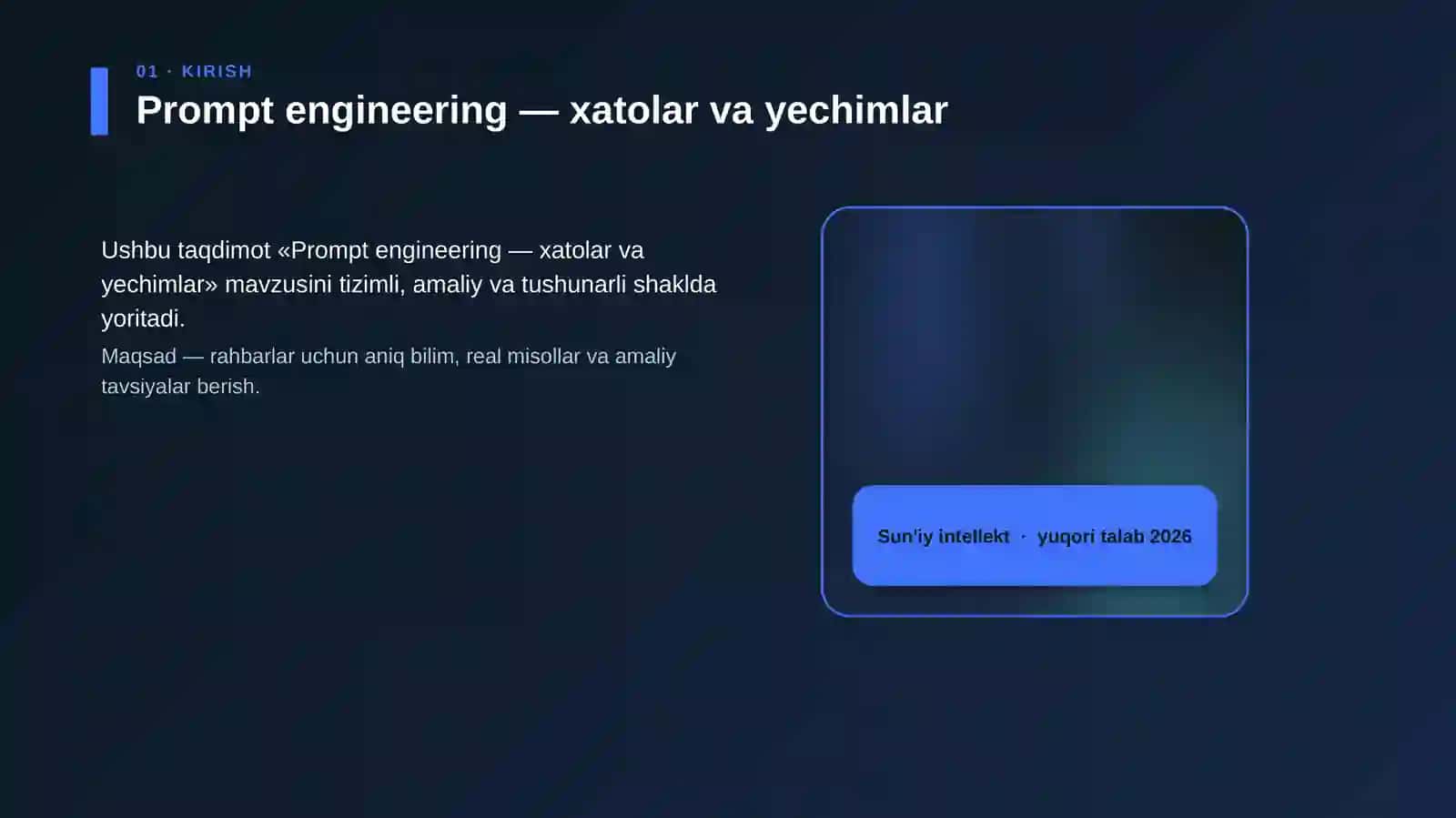 Prompt engineering — xatolar va yechimlar 4