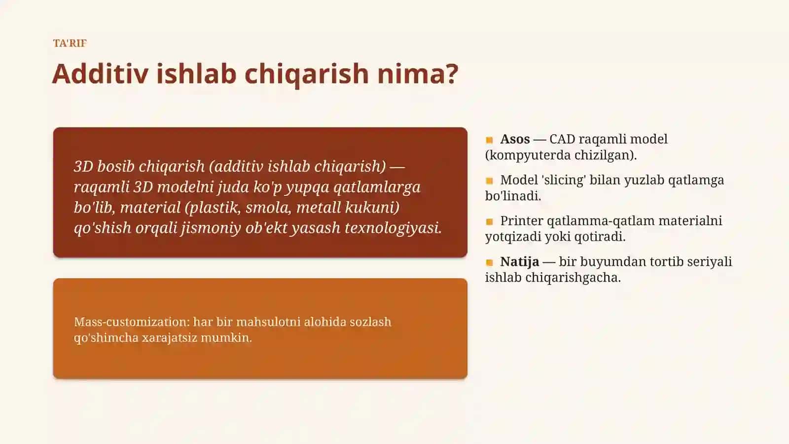 ADDITIV ISHLAB CHIQARISH 4