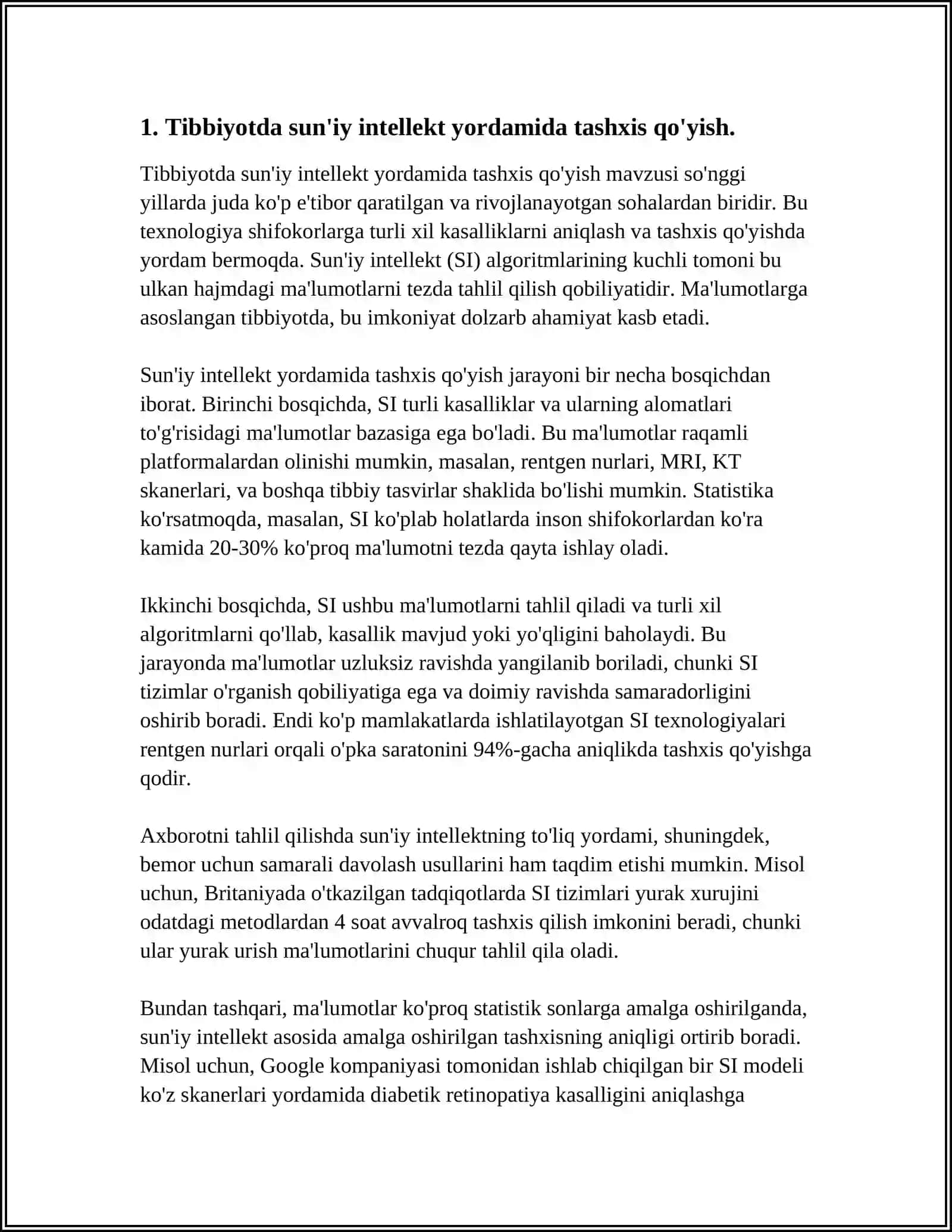 TIBBIYOTDA SUN'IY INTELLEKT YORDAMIDA TASHXIS QO'YISH 4