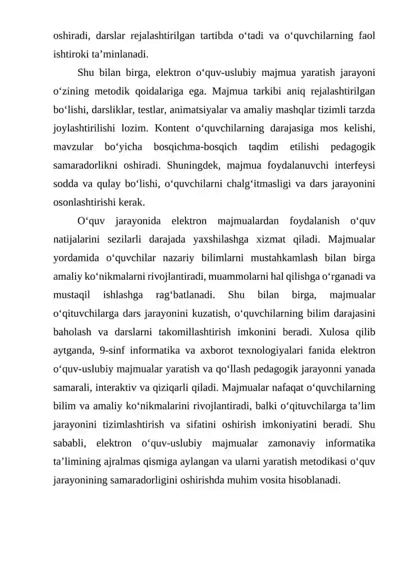 Elektron o‘quv-uslubiy majmua yaratish metodikasi 4