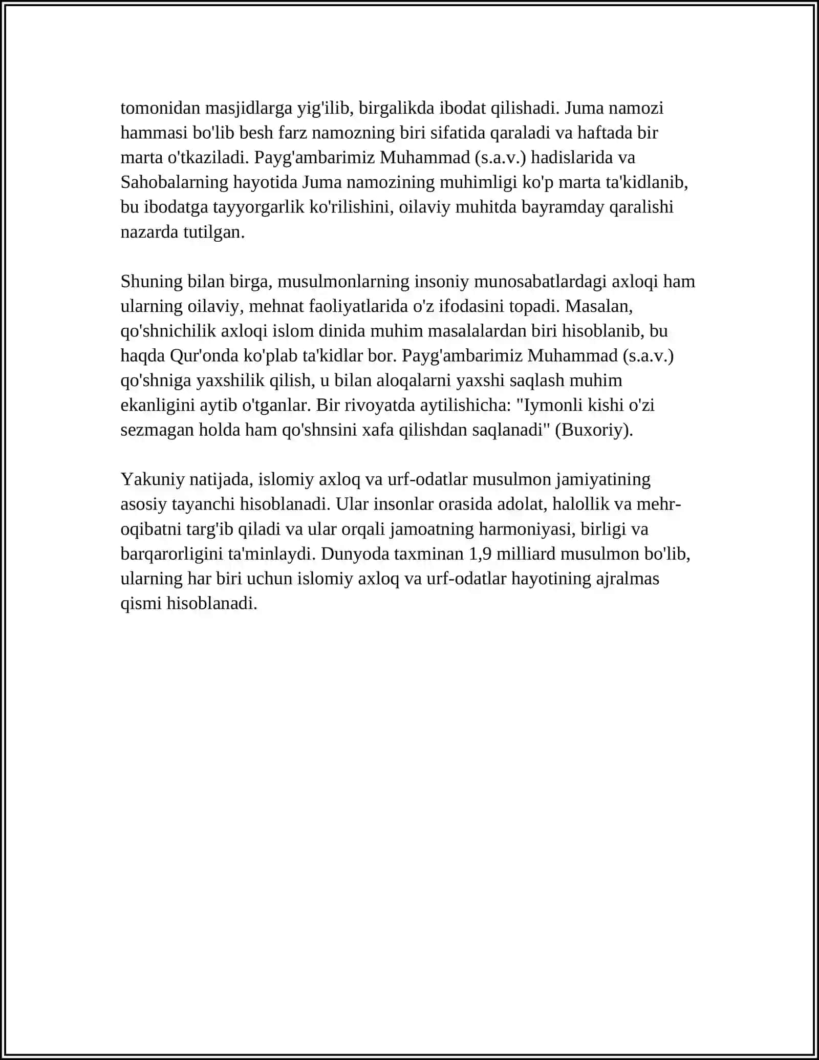 MUSTAQIL ISH Mavzu: IBTIDOIY DINIY TASAVVURLAR, URF ODATLAR 4
