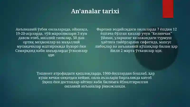 Oila an'analari 4