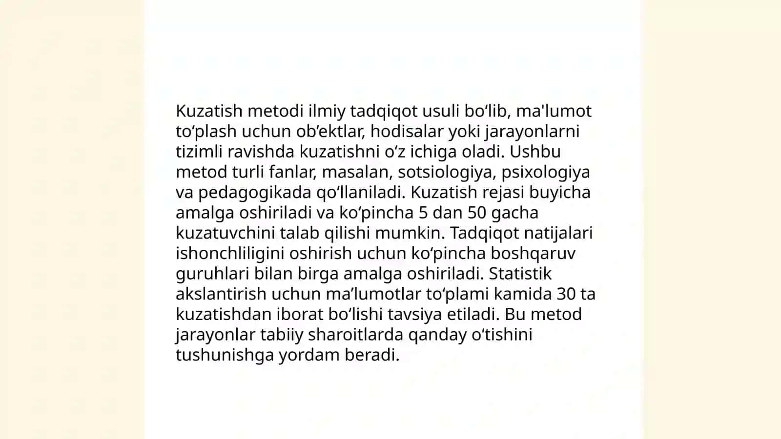 Pedagohik diagnostikada samarali qo'llaniladigan metodlar 4
