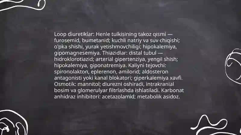 Diuretik vositalar haqida 4