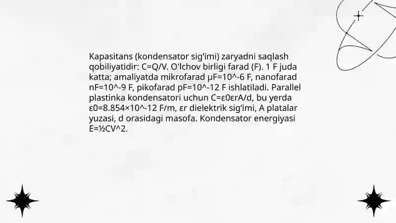 Kondensator va uning turlari 4