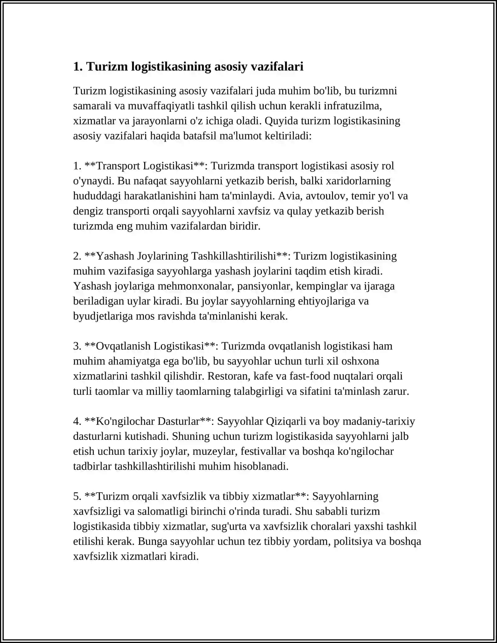 TURIZM LOGISTIKASINING MOHIYATI VA ROLI 4