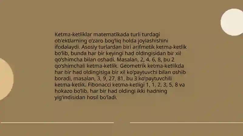Ketma-ketlik va uning limiti 4