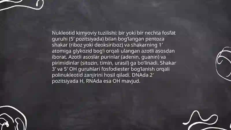 Nuklein kislotalarning tuzilishi va funksiyasi 4