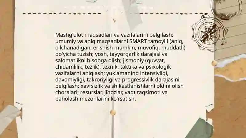 Jismoniy tadbirlarini rejalashtirish 4