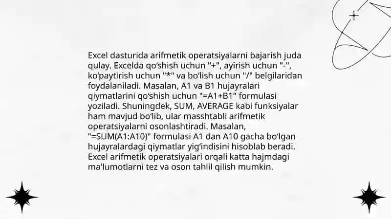 Excel dasturida formulalar va funksiyalar ustida ishlash 4