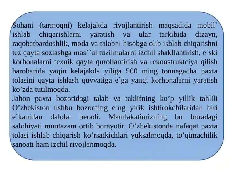 Sanoatsohalaritexnologiyasifani 5-ma’ruza 4