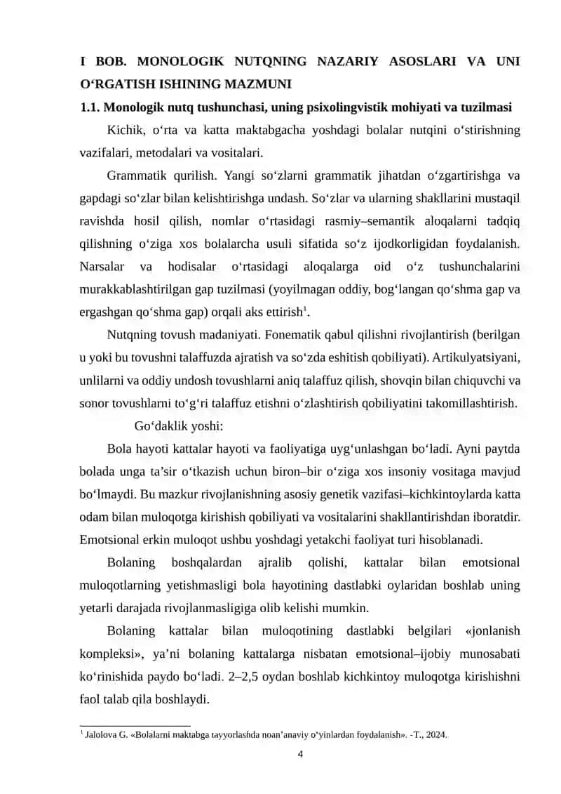 Monologik Nutqni O‘rgatish 4