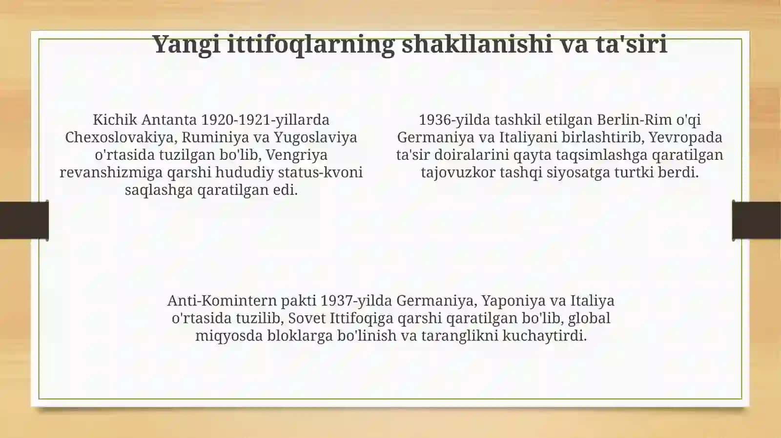 Jahon urishlari oraliqidagi siyosi hayot 4