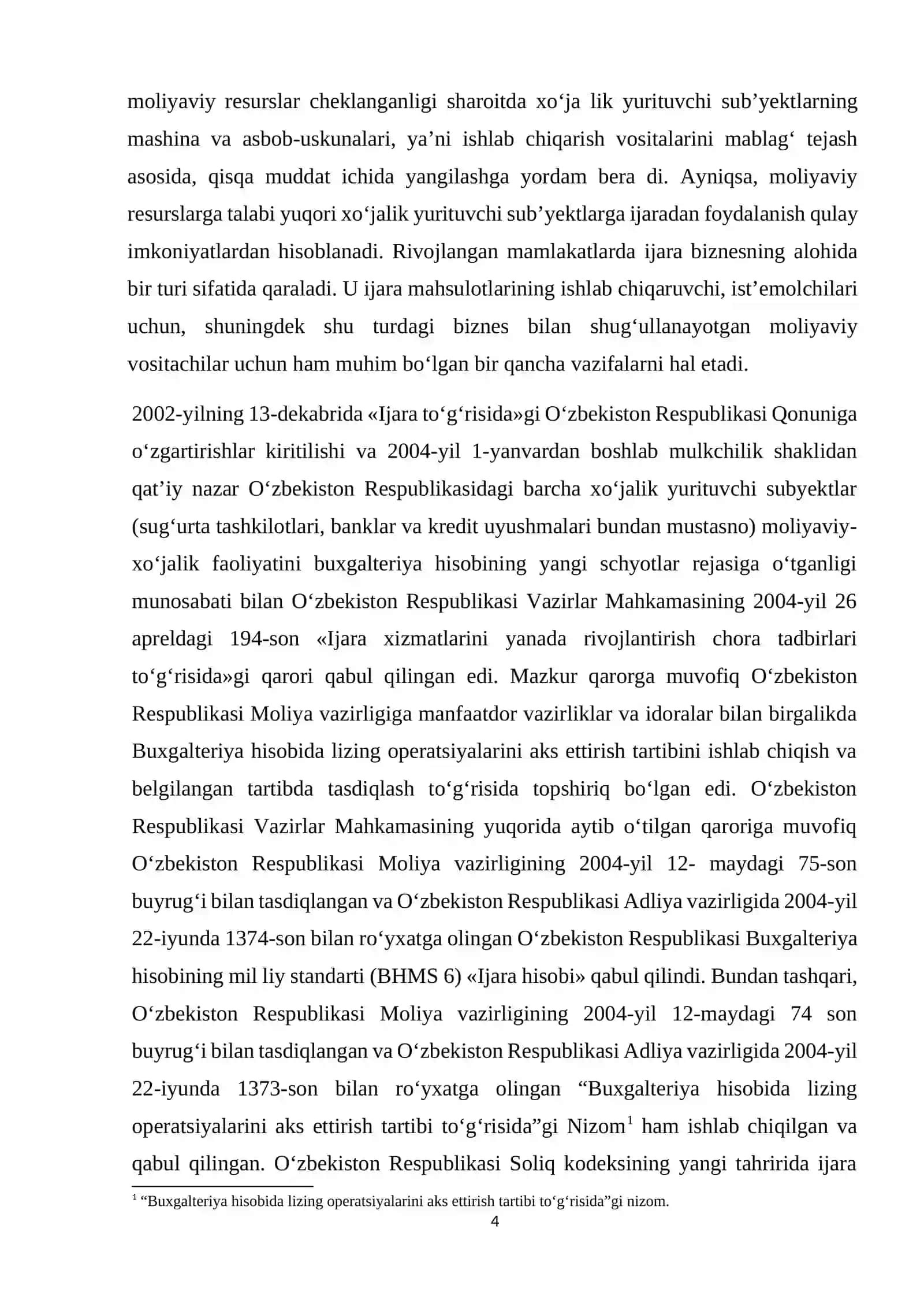 Moliyaviy Ijara va uning Ijarachidagi Hisobi 4