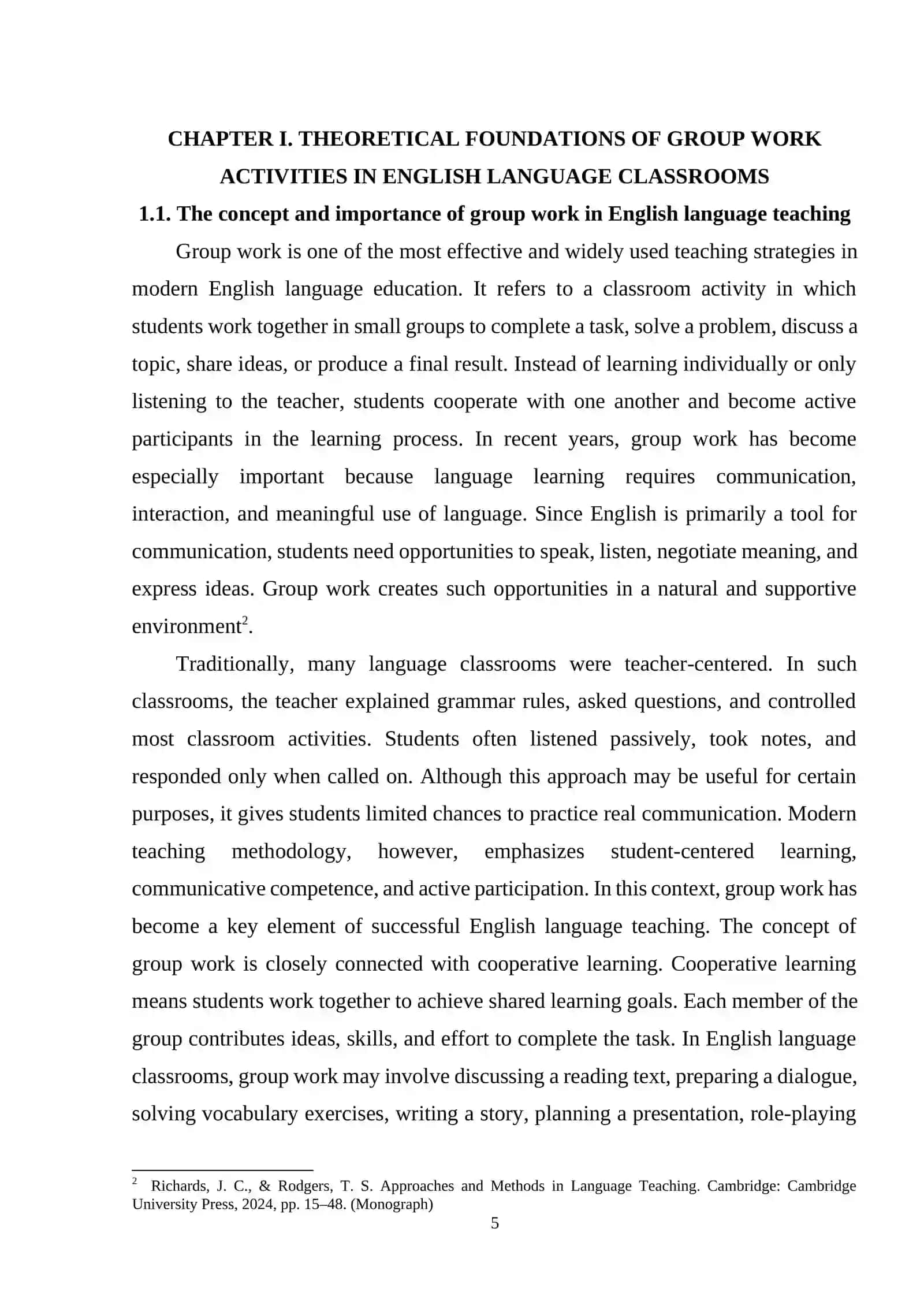 GROUP WORK ACTIVITIES IN ENGLISH LANGUAGE CLASSROOMS 4