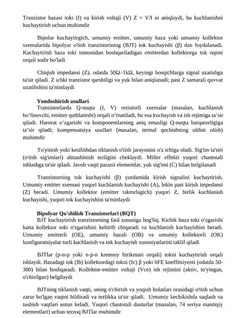 Bipolyar kuchaytirgich tranzistorlar 4