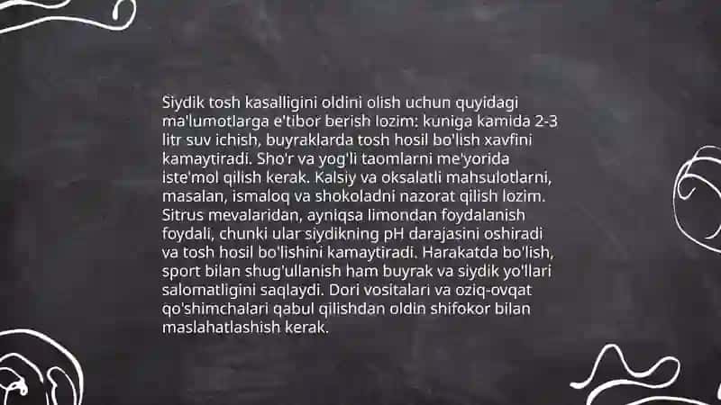 Siydik tosh kasalligi 4