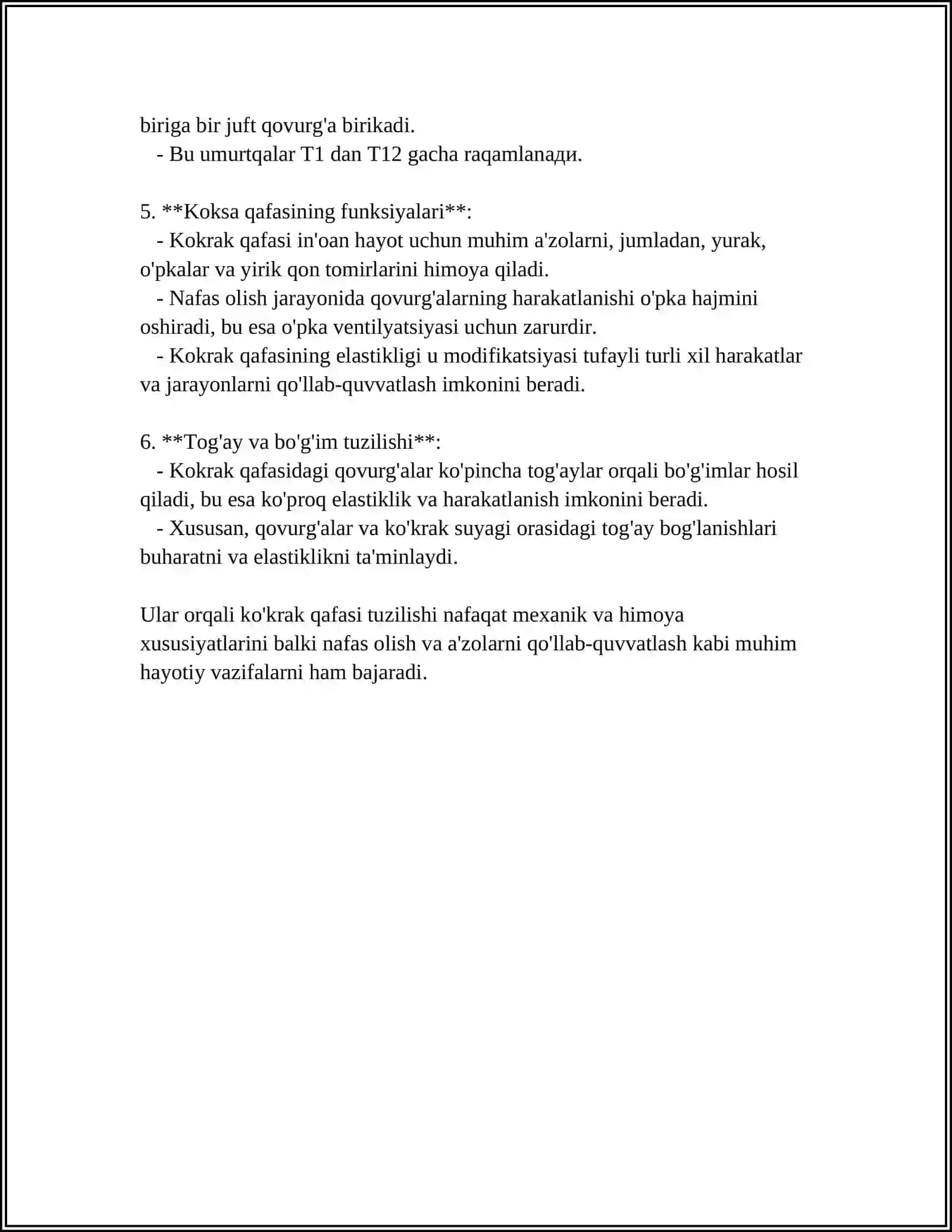 Kokrak qafasi tuzilishi 4