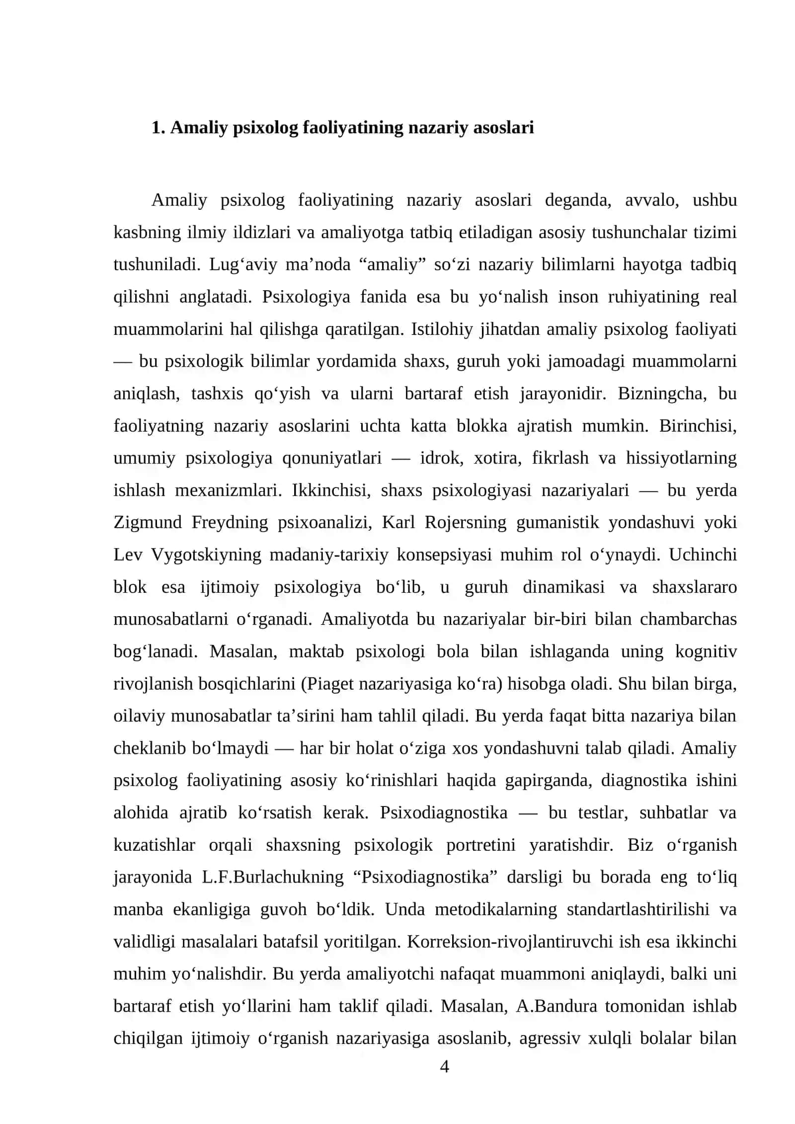 Amaliy psixolog faoliyatining asosiy ko`rinishlari 4