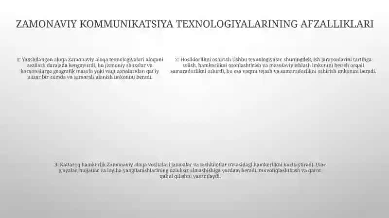 Zamonaviy Kommunikatsiya Texnologiyalari 4
