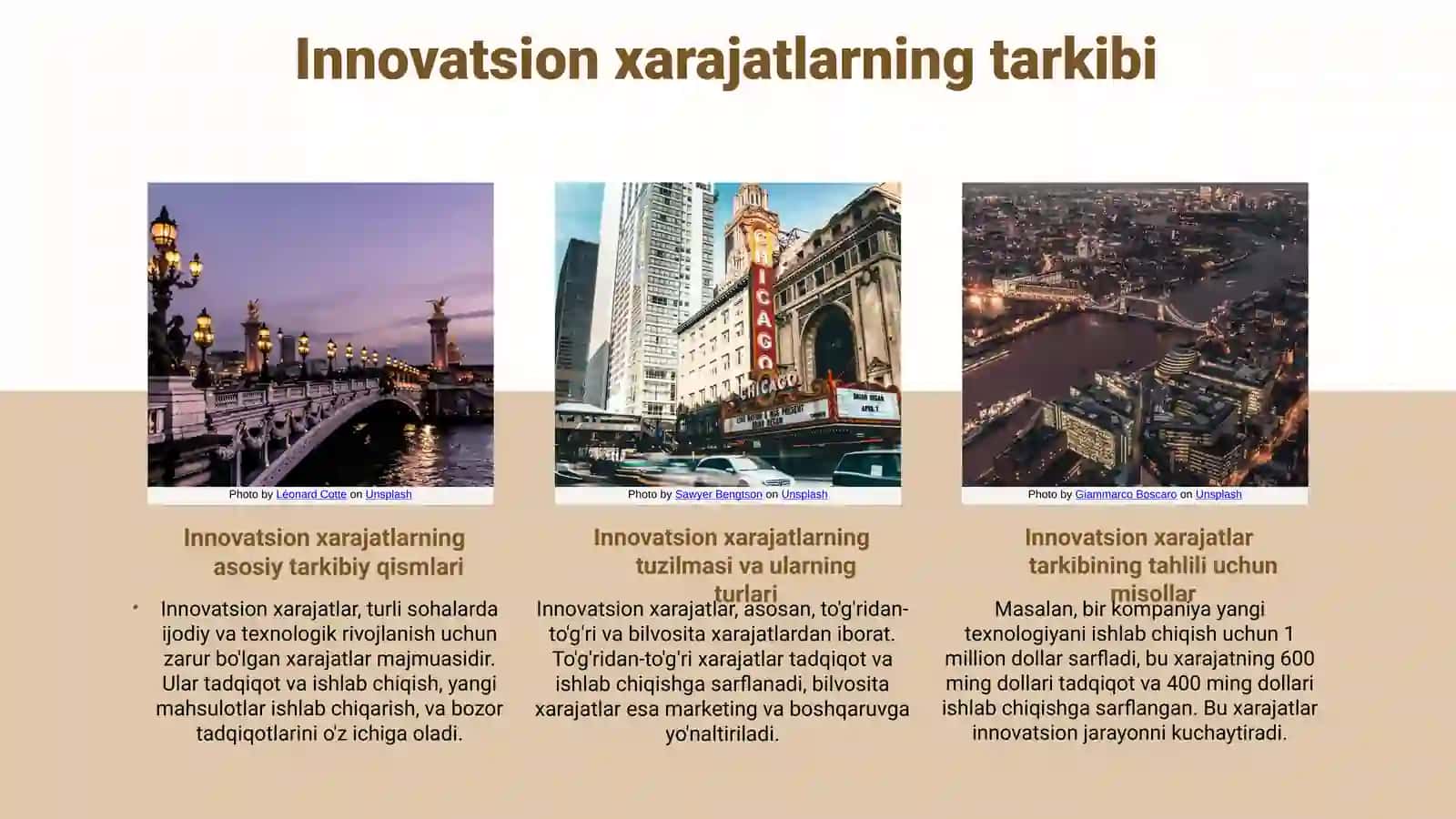 Innovatsion xarajatlarning tarkibi va tuzilmasi 4