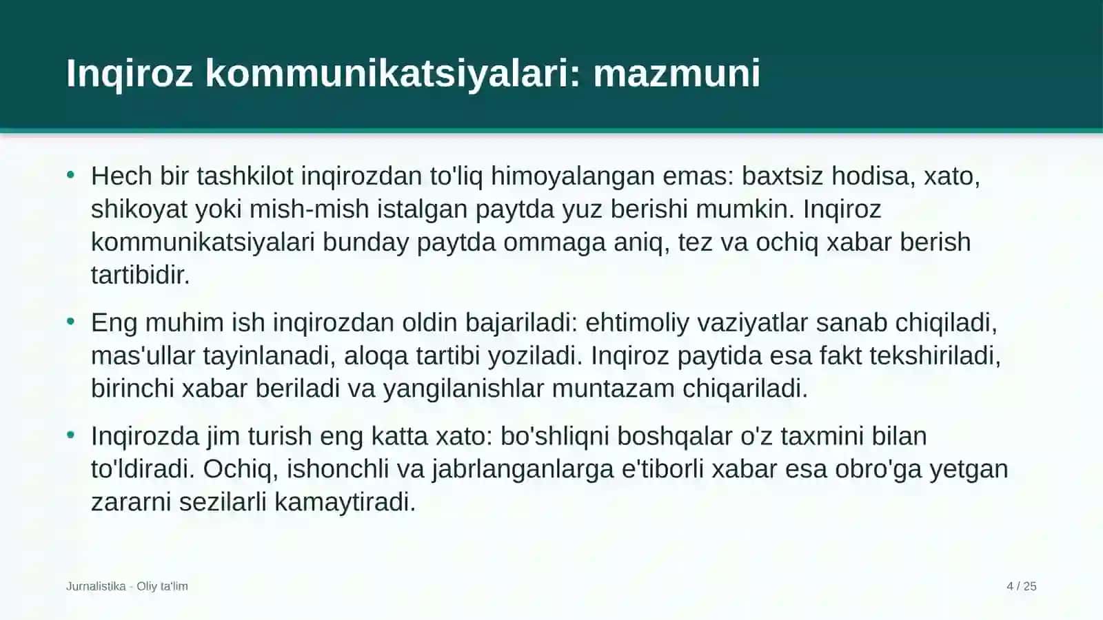 Davlat moliyaviy nazorati organlarida inqiroz kommunikatsiyalari 4