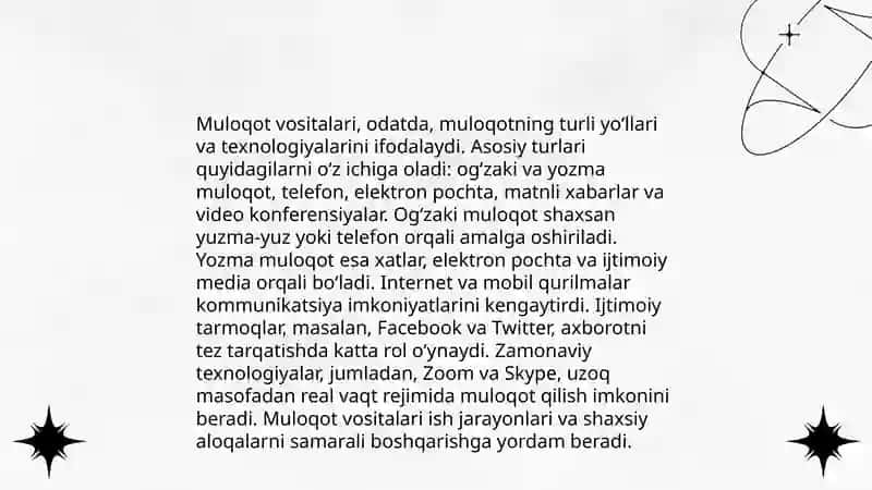 Lisoniy hamjamiyatning muloqot vositalari 4