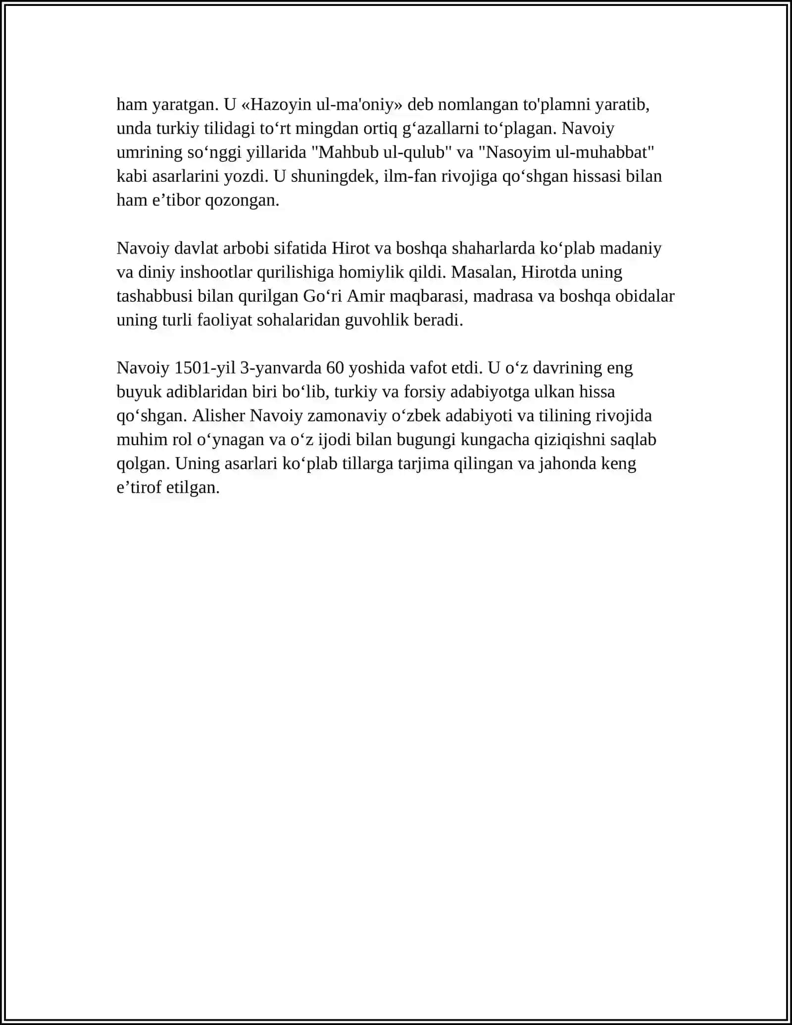 ALISHER NAVOIY REFERAT 4