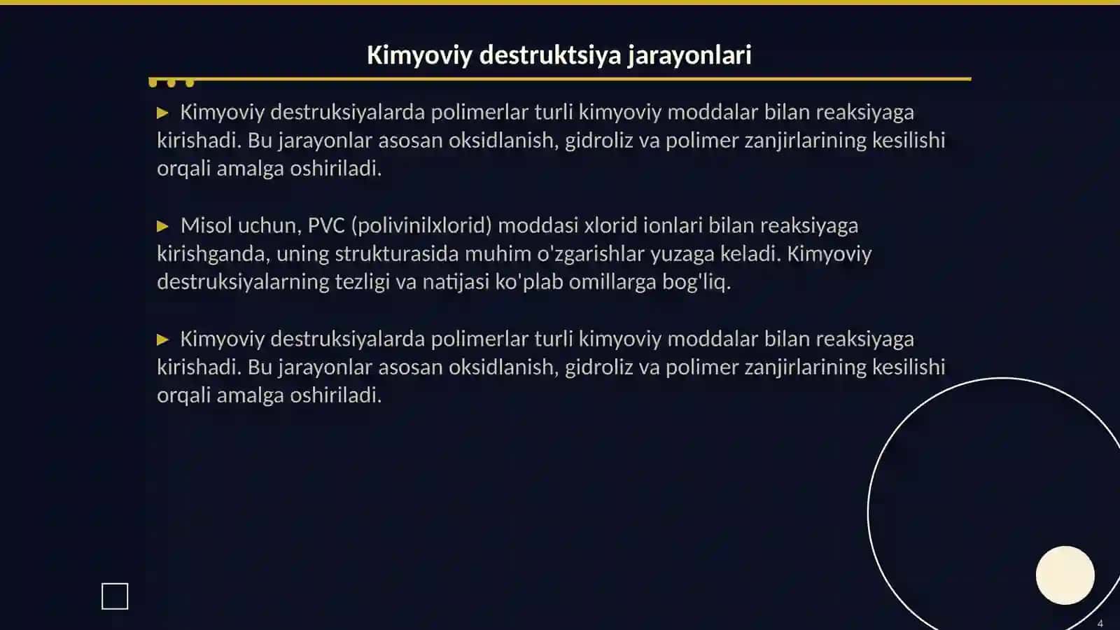 Polimer moddalarning destruktsiyasi 4