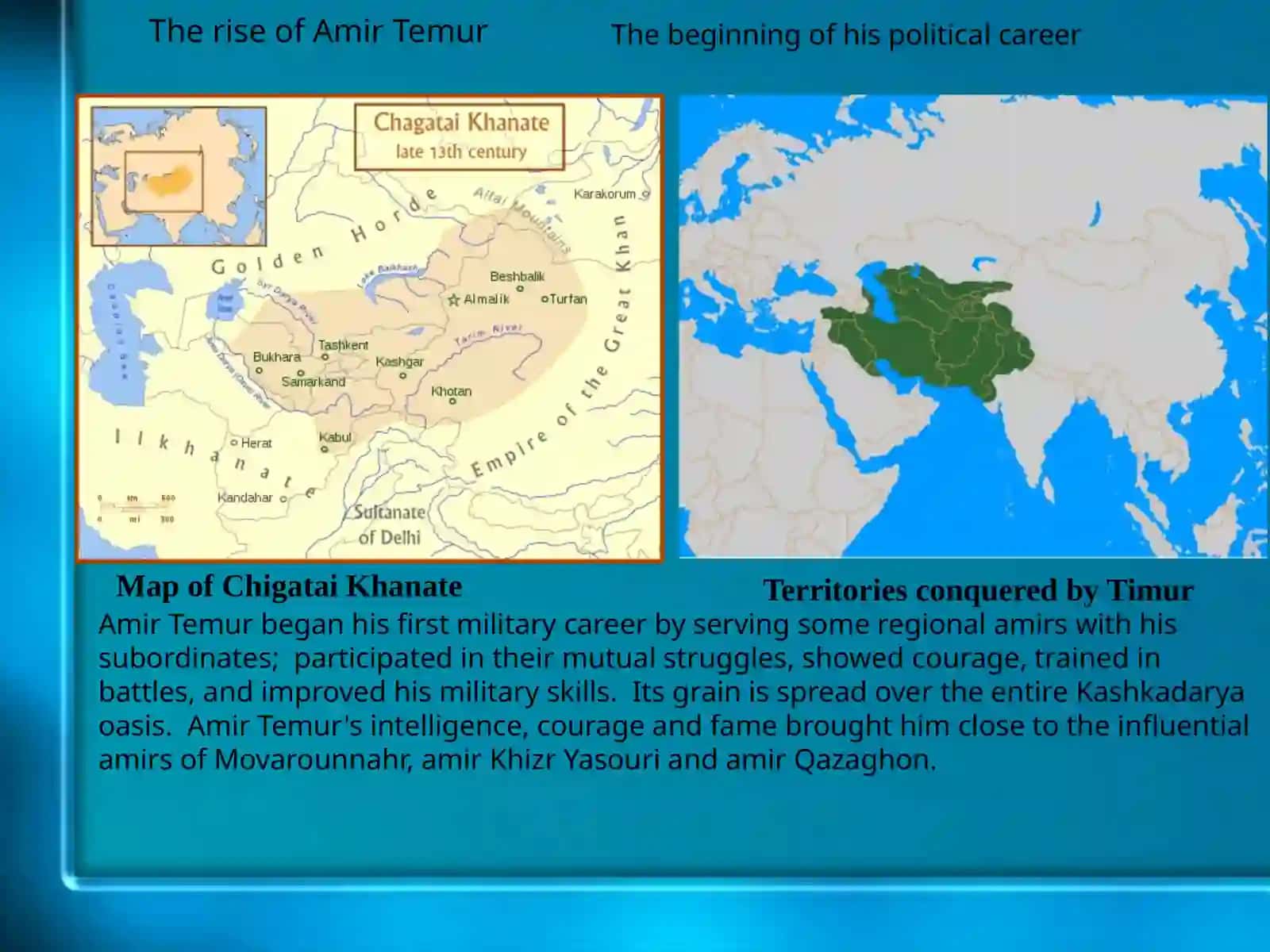 Life and activities of GreatTemur 4