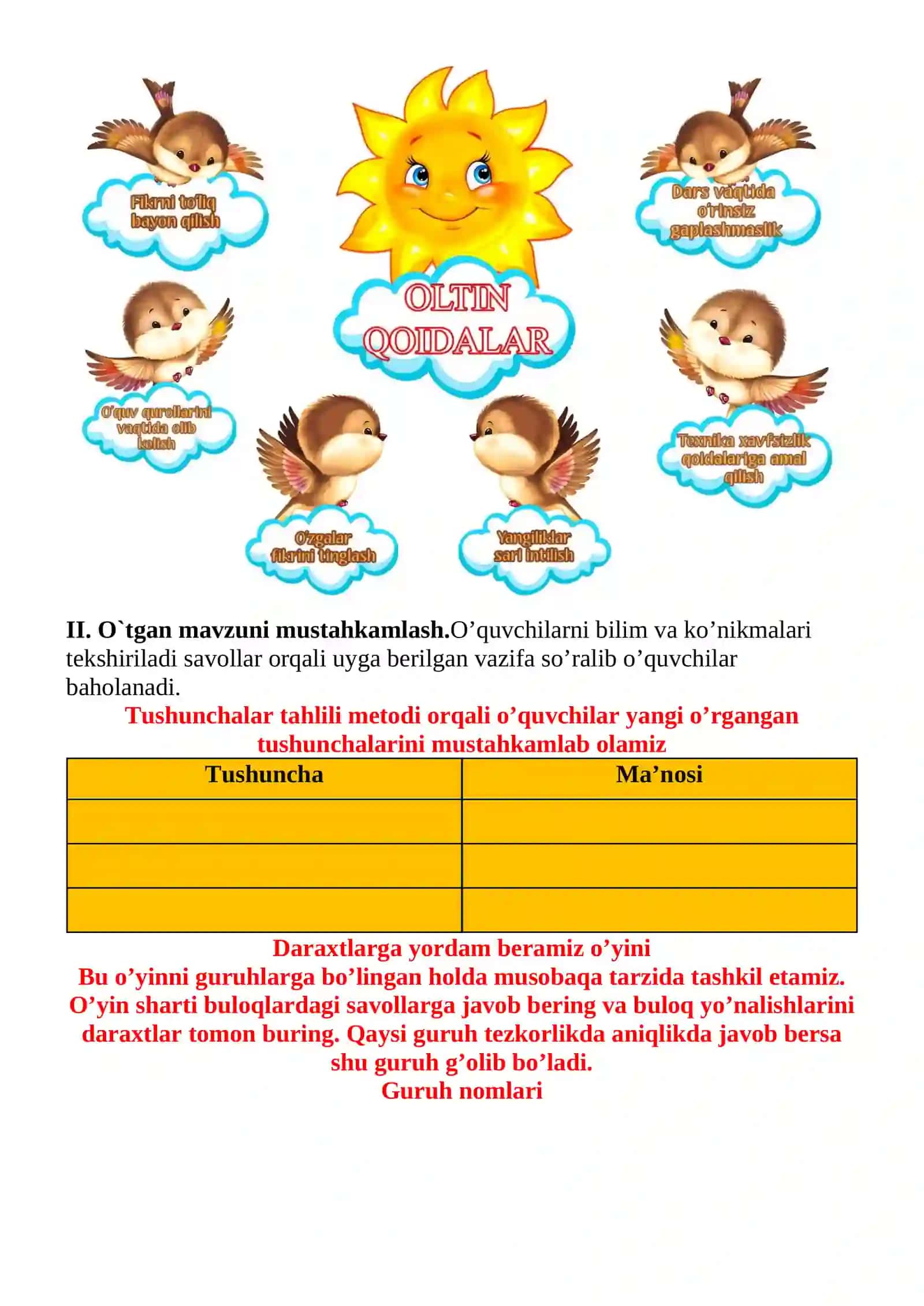 Bog‘da mavzusida 2-sinf O'qish fanidan dars ishlanmasi 4