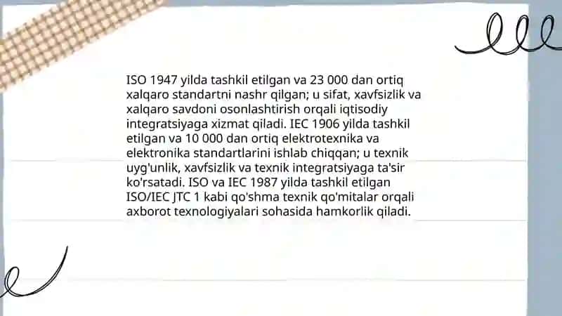 Metrologiya va standartlashtirish bo‘yicha xalqaro tashkilotlar faoliyatining tahlili 4