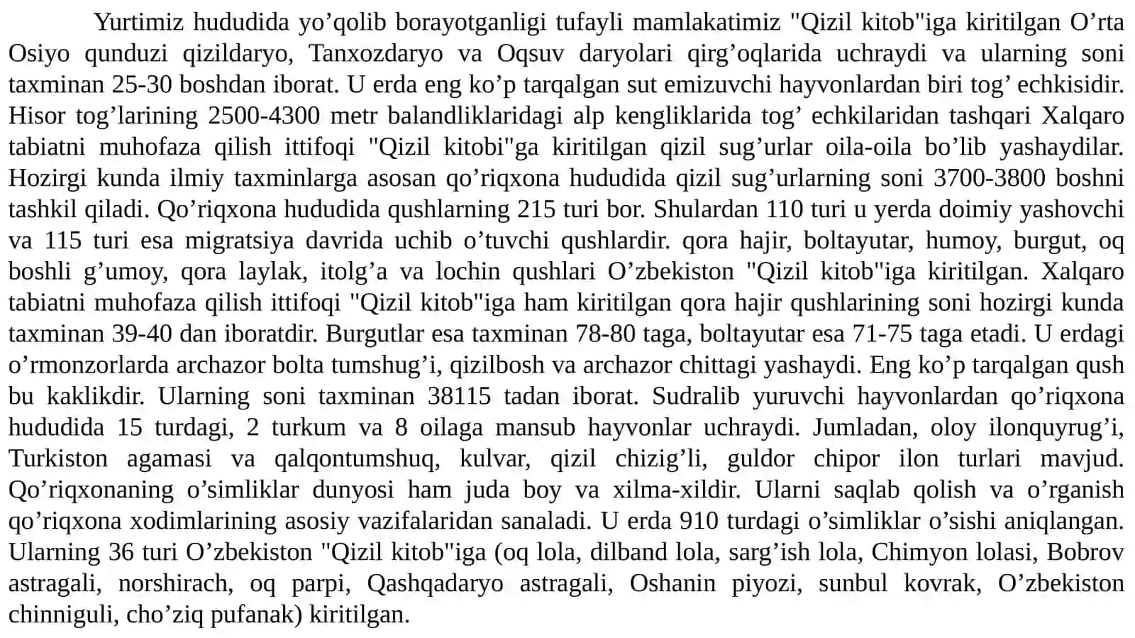 Hayvonlarningmuhofazachoralari 4