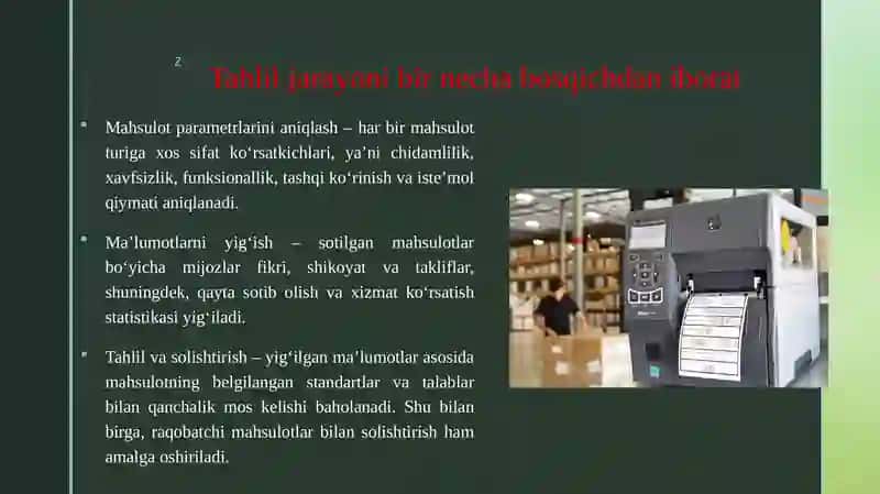 Sotilgan mahsulot sifatining tahlili 4