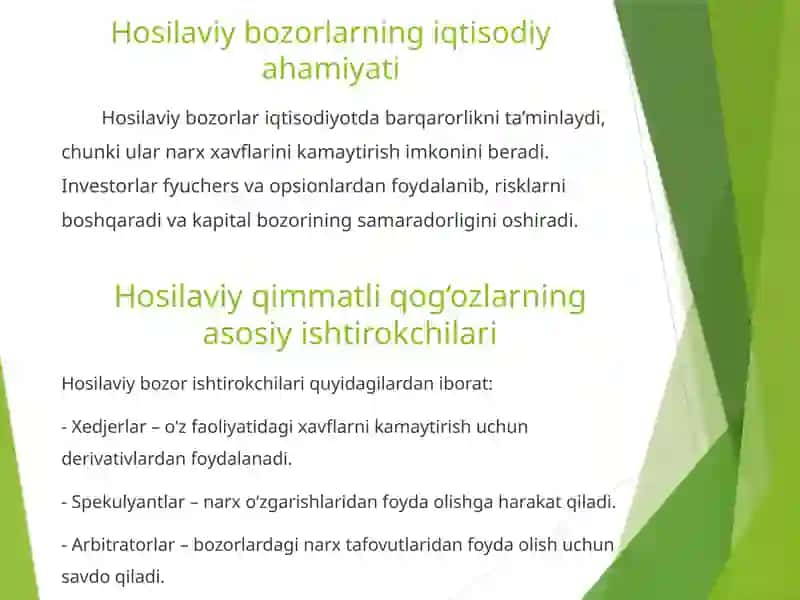 Hosilaviy qimmatli qog'ozlar bozori 4