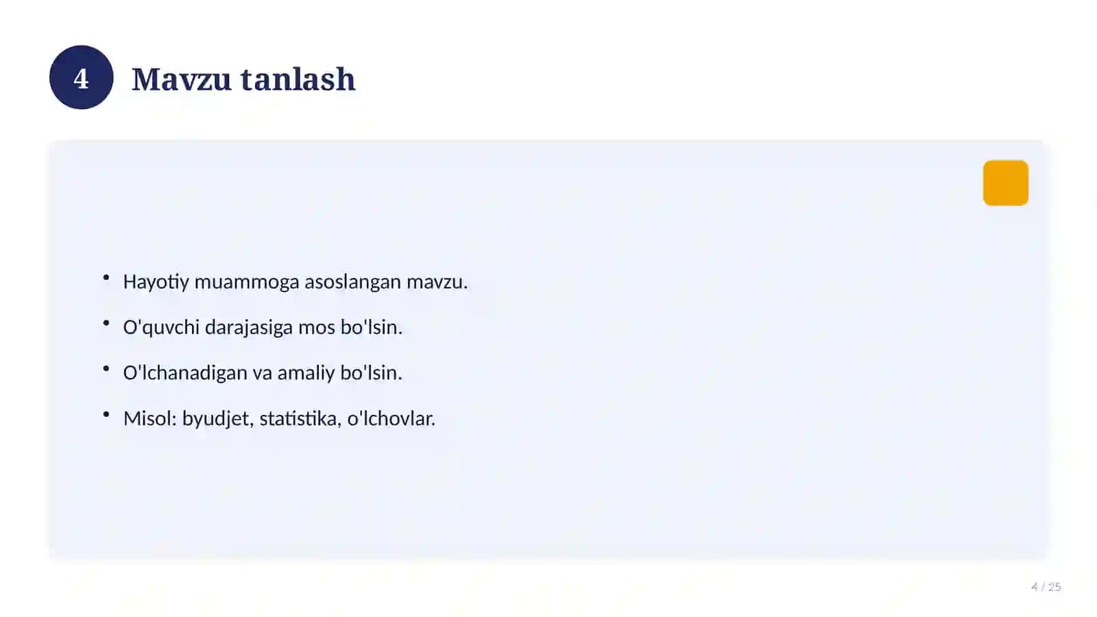 Matematika fanidan 8-sinf loyiha ishi 4