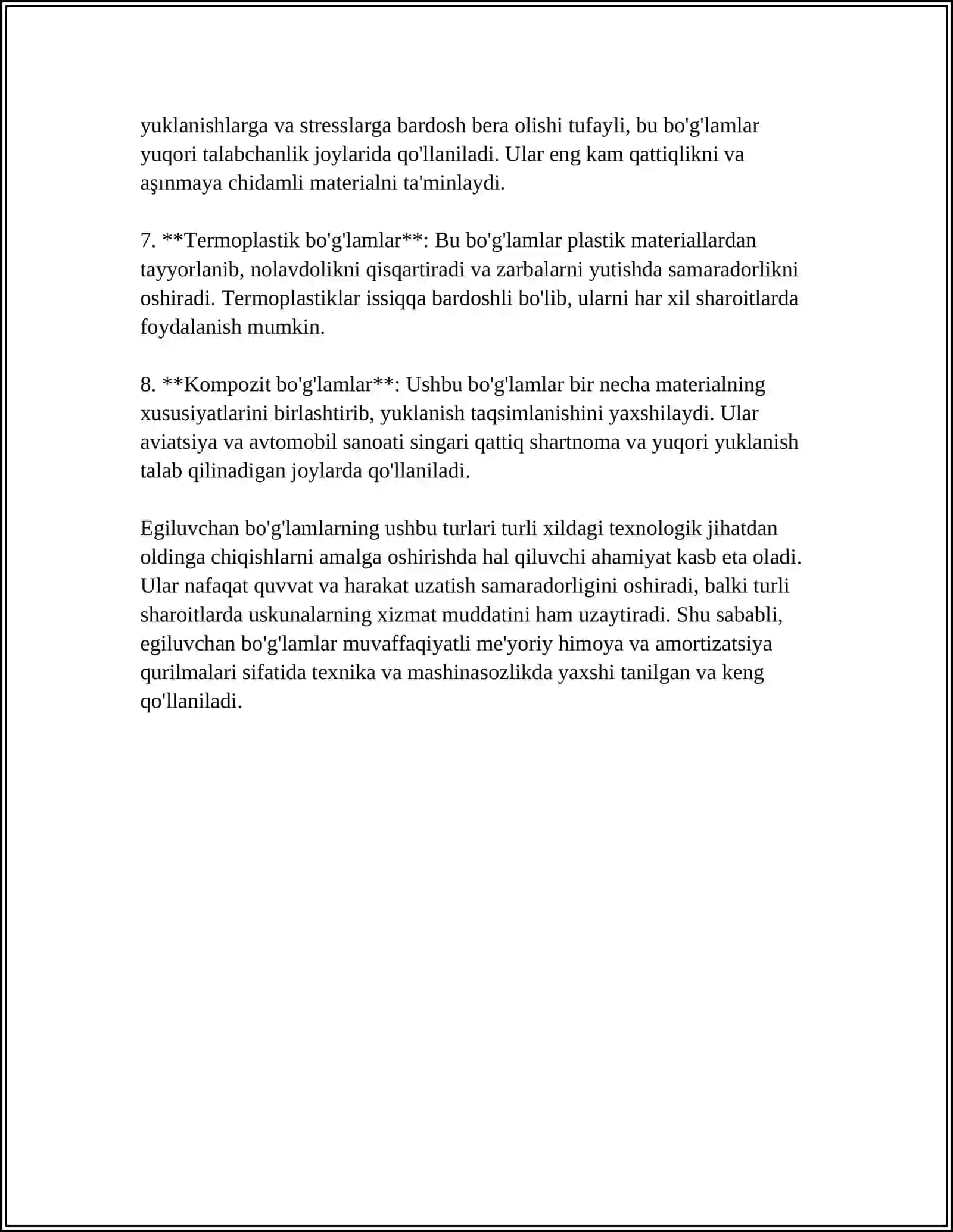 MUSTAQIL ISH Mavzu: EGILUVCHAN BÓĞIMLI MEXANIZMLARNI ÓRGANISH 4