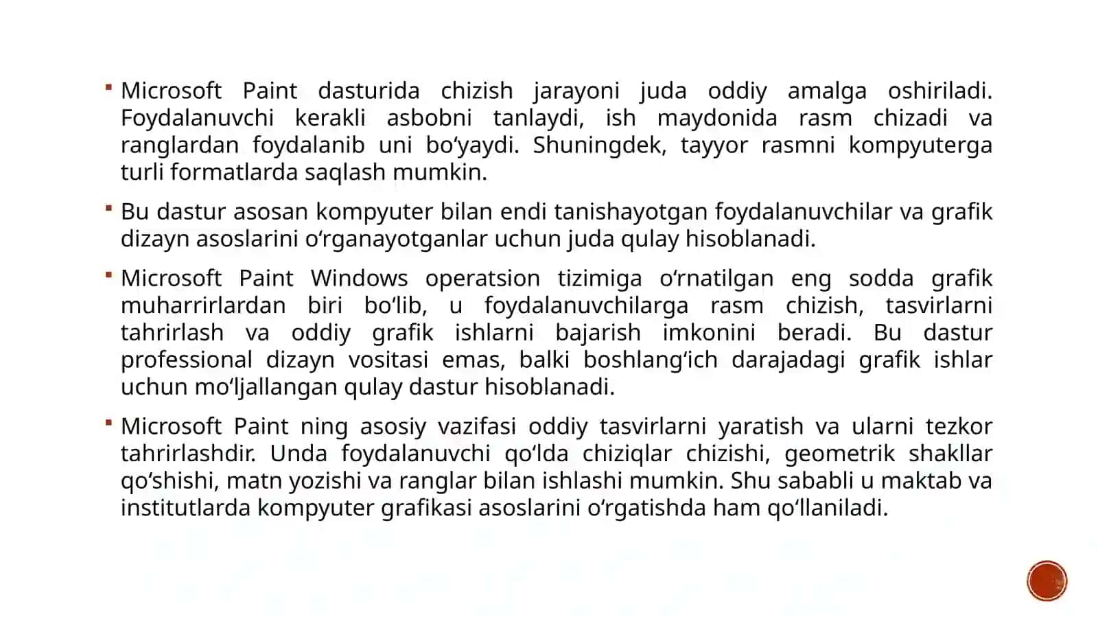 Microsoft Paint dasturida oddiy rasm yaratish 4